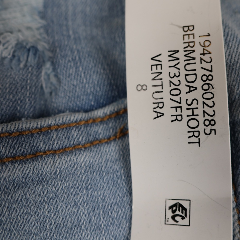 Seven7 Bermuda Shorts Womens 8 Ventura Light Blue Denim Fray Hem Distressed New - Picture 3 of 13